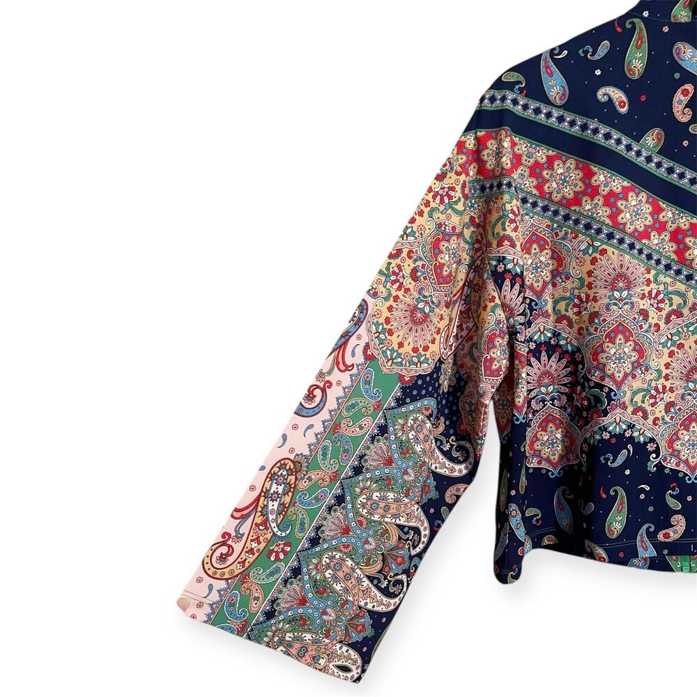 Johnny Was Breamar Kimono Sleeve Zip Jacket Boho Paisley Size Medium - Picture 4 of 7